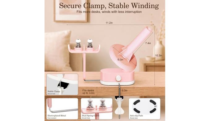 Electric Yarn Winder for Crocheting Cordless Automatic Rechargeable（Pink) thumbnail 5