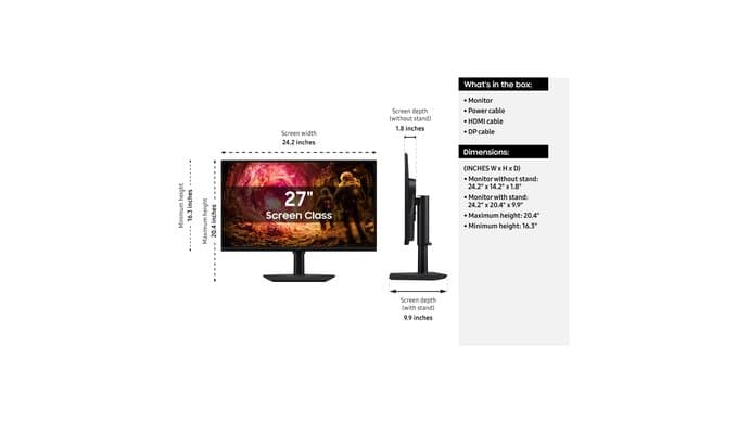 Samsung 27” Odyssey G5 (G50F) Series QHD Gaming Monitor thumbnail 3