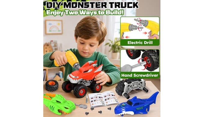 Take Apart Monster Truck Toys for 3 4 5 6 7 Year Old Boys Gifts thumbnail 3