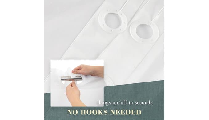 No Hook PEVA Shower Curtain or Liner, Standard Size 71 x 74, Frost thumbnail 4