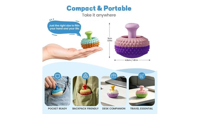 Fidget Toys for Adults, 6PCS Sensory Thumb Rocker, Textured Fidget Gadgets thumbnail 2