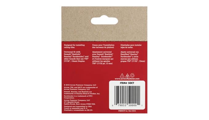 Arrow 50CT T50 Heavy Duty Staples for Staple Guns, Use for Ceiling Tile, Upholstery, Construction, Furniture, Crafts, 17/32-Inch, 1250-Pack thumbnail 5