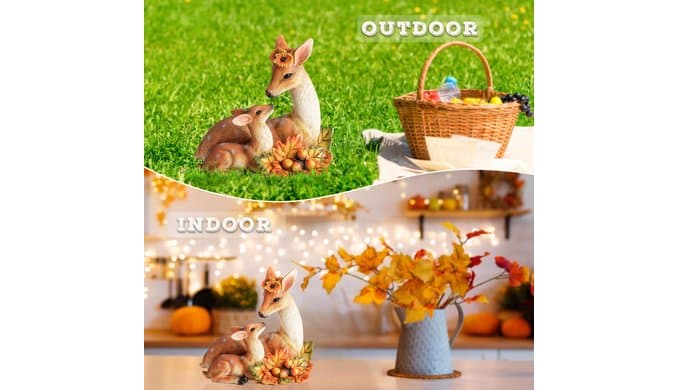 Garden Deer Decor Fall Animal Statue Outdoor Thanksgiving Autumn Decoration thumbnail 4
