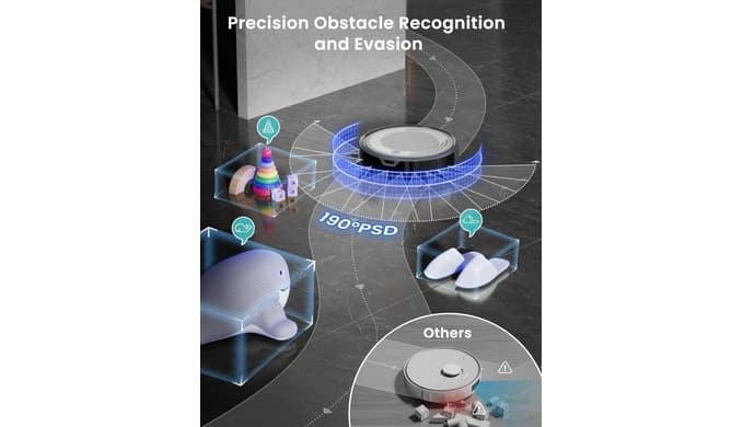 Lefant M310 Ultra Robot Vacuum and Mop, 6000Pa Suction-Slim Robotic Cleaner, Accurate Obstacle Avoidance, WiFi/App/Alexa Control, 170min Runtime, with ToF LiDAR Navigation for Pet Hair and Home thumbnail 5