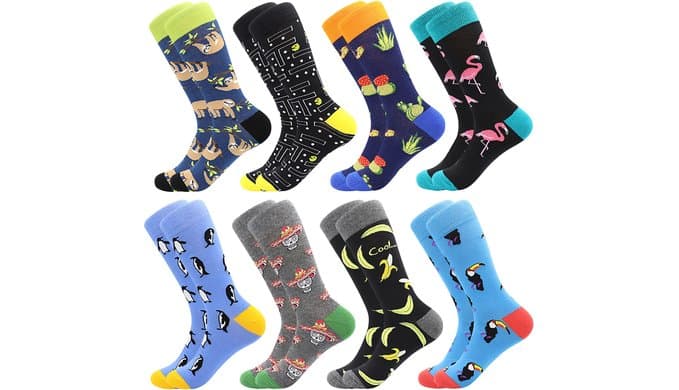 Funny Socks for Men, Crazy Colorful Novelty Fun Cotton Mens Dress Sock 8-12 thumbnail 1