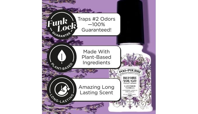 Poo-Pourri Before-You-Go Air & Toilet Freshener Lavender Vanilla Spray 8oz thumbnail 4