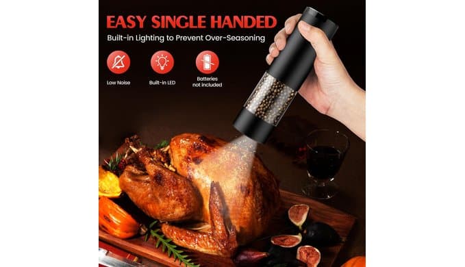 Electric Salt and Pepper Grinder Set Automatic Battery Pepper Mill Shakers Adjustable Coarseness Upgraded Larger Capacity with Led Home and Kitchen Appliances White Elephant Gifts for Women Men thumbnail 5