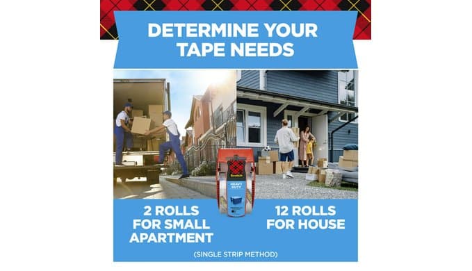 Scotch Heavy Duty Packing Tape, 1.88 in x 800 in, 6 Rolls thumbnail 5