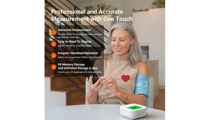 iHealth Track Smart Upper Arm Blood Pressure Monitor with Wide-Range Cuff thumbnail 2