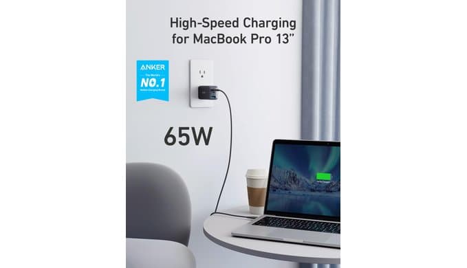 Anker Charger, 65W 3-Port Fast Compact Foldable USB C Charger Block for MacBook Pro/Air, iPad Pro, Galaxy S20, Dell XPS 13, Note 20/10+, iPhone 17 Series, Steam Deck, and More thumbnail 2