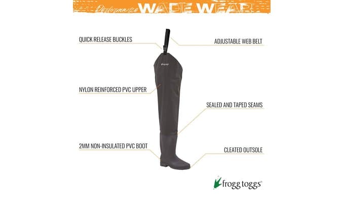 FROGG TOGGS Rana II Waterproof PVC Fishing Felt Bootfoot Hip Wader thumbnail 4