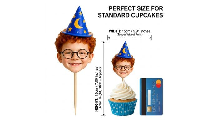 8pcs Custom Face Cupcake Toppers, Personalized Photo Cake Picks, Customized Party Decor for Birthdays, Weddings, Graduations, Bachelorette, Retirement & Holiday Celebrations thumbnail 3