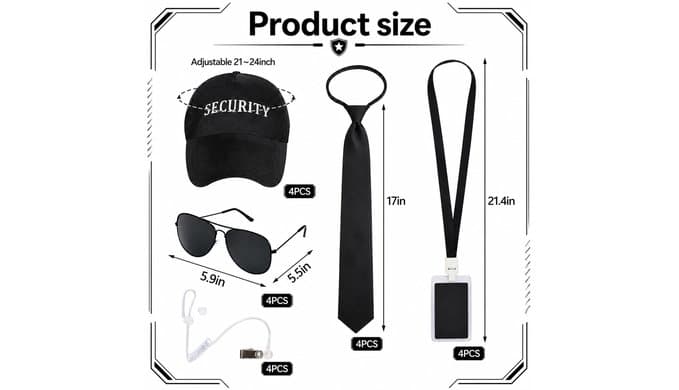 Sfcddtlg Halloween Agent Costume Accessories, Secret Service Outfit Set thumbnail 2