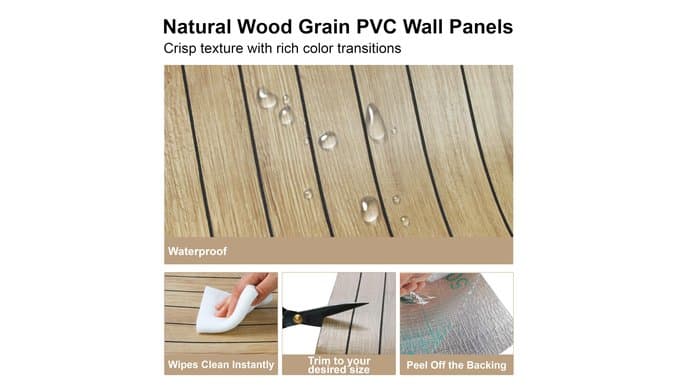 Wood Grain 2 x 15.8"W x 236"L Peel and Stick Wall Panels, 3D Soundproof Oak thumbnail 5