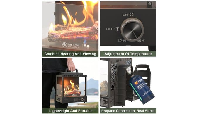 8200 BTU Propane Gas Fire Pit and Outdoor Heater thumbnail 4