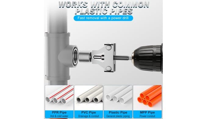 Broken Pipe Extractor Tool, 1/2" 3/4" 1" Pipe Thread Remover for Drill thumbnail 5