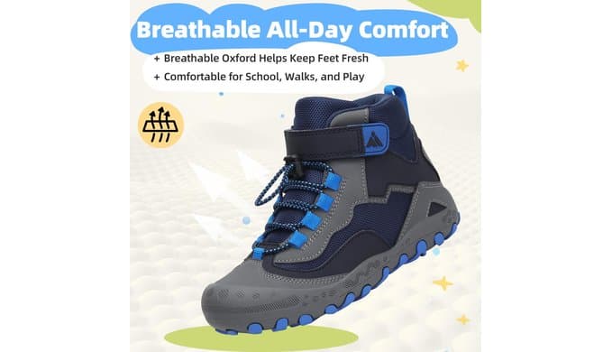 Mishansha Kids Hiking Boots for Boys Girls Water-Resistant Non-Slip thumbnail 4
