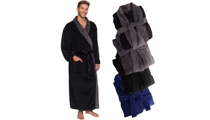 Mens Robe Big & Tall - Long Plush Shawl Collar Fleece Bathrobe thumbnail 1