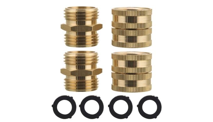 M MINGLE Garden Hose Adapter 3/4”, Male to Male, Female to Female, 4-Pack thumbnail 1