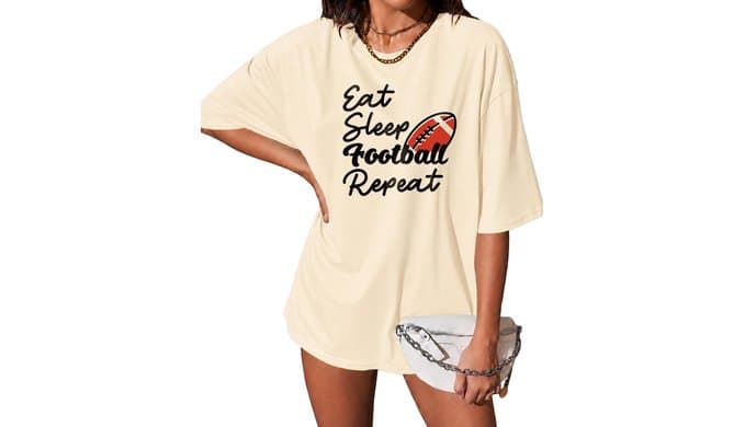 KUYIGO Men's Football Graphic T Shirt Game Day Casual Cotton Tee thumbnail 2
