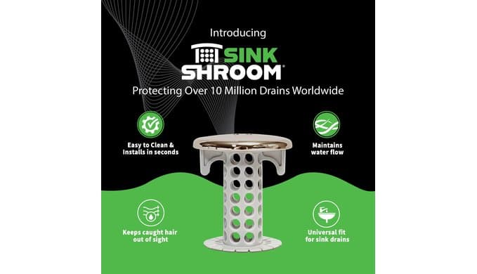 SinkShroom Revolutionary Bathroom Sink Drain Protector Hair Catcher, Strainer, Snare, Nickel Edition thumbnail 3