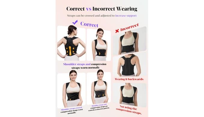Posture Corrector for Women and Men, 5x Enhanced Support Back Brace, Large thumbnail 5