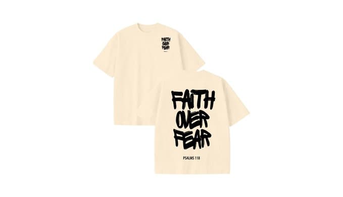 KESIHAN Faith Over Fear Shirt Mens Christian Jesus Graphic T Shirt