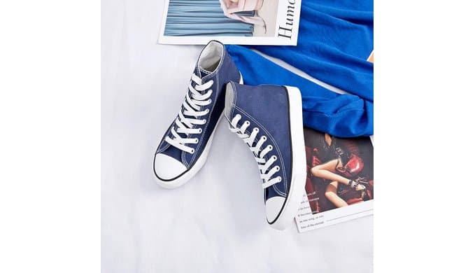 Womens Canvas Sneakers High Top Lace ups Casual Walking Shoes thumbnail 3