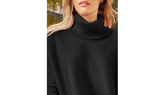 LILLUSORY Womens Turtleneck Oversized Sweaters 2026 Fall Fashion Outfits thumbnail 2