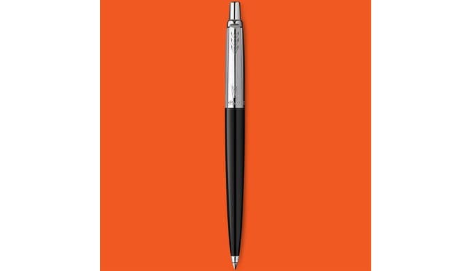 Parker Jotter Originals Ballpoint Pen, Classic Black Finish, Medium Point, Blue Ink, 1 Count - Signature Retractable Design thumbnail 3