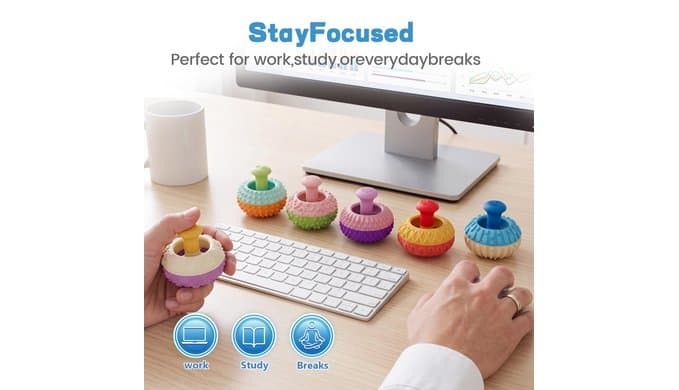 Fidget Toys for Adults, 6PCS Sensory Thumb Rocker, Textured Fidget Gadgets thumbnail 3