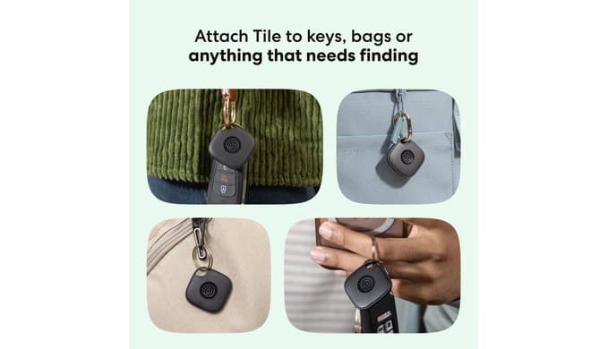 Life360 Tile - Bluetooth Tracker, Keys Finder and Item Locator for Keys, Bags and More. Phone Finder. Both iOS and Android Compatible. 1-Pack (Black) thumbnail 2