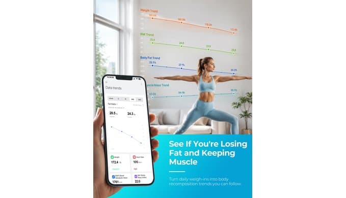 8-Electrode Scale with BMI, Body Fat, Muscle Mass & Handle thumbnail 5