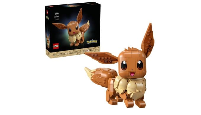LEGO Pokémon Eevee - Collectible Building Set for Adults, Ages 18+ - Posable Pokémon Figure for Display - Desk, Bookshelf or Home Office Decor - Gift for Men & Women - 72151 thumbnail 1
