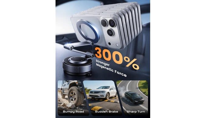 Magnetic Phone Holder for Car, 3-Axis Long Arm Mount for Tesla Model Y/3 thumbnail 4