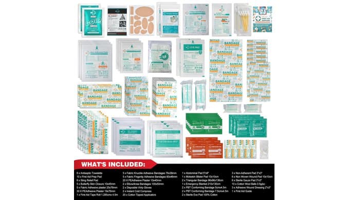 General Medi 160 Piece First Aid Kit Bag Refill Kit - Includes Instant Cold Pack, Bandages,Emergency Blanket, Moleskin Pad, Gauze - Extra Replacement Medical Supplies for First Aid thumbnail 3