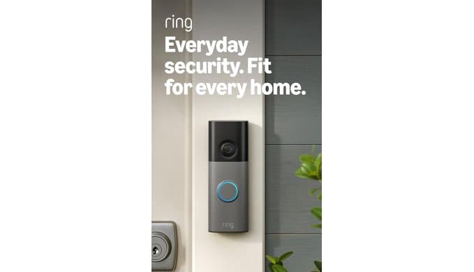 Ring Battery Doorbell 2K (newest model) Retinal 2K with wide-angle video, up to 6x Enhanced Zoom, Two-Way Talk, and Built-In Battery, Speckled Gray thumbnail 1