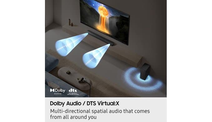 Samsung B-Series Soundbar HW-B550F 2.1 ch DTS Virtual:X Soundbar with Subwoofer (2025 Model) Voice Enhance Mode, Bass Boost, Adaptive Sound thumbnail 4