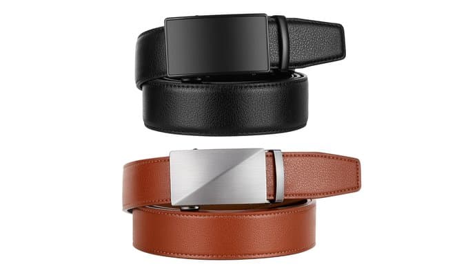 Zitahli Leather Ratchet Belt for Men - 2 Pack Mens belt,Customizable Fit thumbnail 2