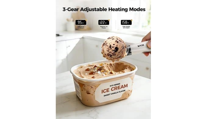 KYX Heated Ice Cream Scoop Rechargeable, Electric Scoop for Hard Ice Cream thumbnail 5