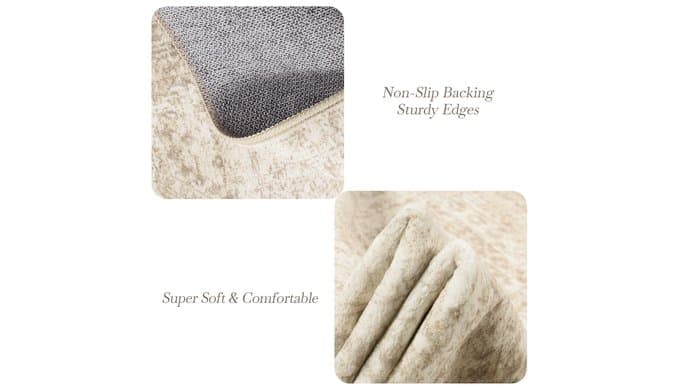 Soalmost 2x3 Washable Rugs for Kitchen, Entryway, Small Area Rug Beige thumbnail 5