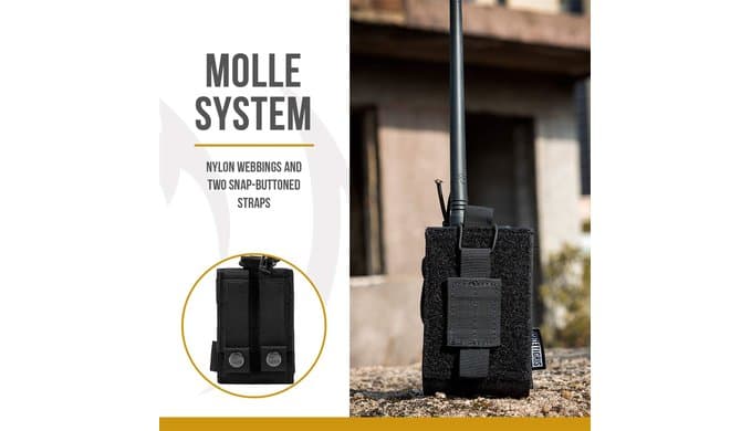 ONETIGRIS MOLLE Radio Pouch Holster fits Baofeng UV-5R BF-F8HP 500D Nylon thumbnail 4
