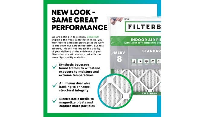 Filterbuy 16x25x1 Air Filter MERV 8 Dust & Allergy Defense (4-Pack) thumbnail 3