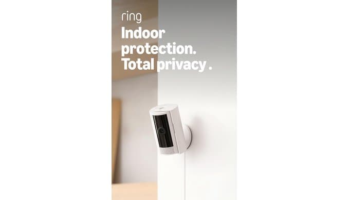 Ring Indoor Cam (newest model) — Home or business security in 1080p HD video, White thumbnail 1