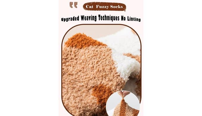 Fuzzy Socks for Women Cute Cat Paw 5 Pairs Winter Slipper Socks Girls Gifts thumbnail 5
