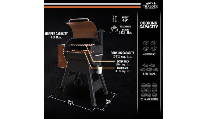 Traeger Pro 22 Wood Pellet Grill & Smoker, 572 Sq In thumbnail 2