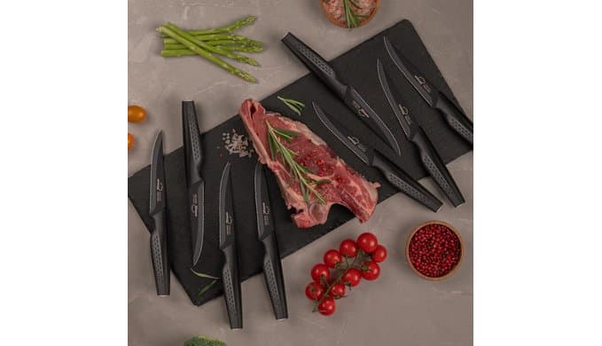 Steak Knives, Steak Knives Set of 8, Stainless Steel Steak Knife Set, Serrated Knives Dishwasher Safe, Elegant Black Mothers Day Gifts for Women thumbnail 2