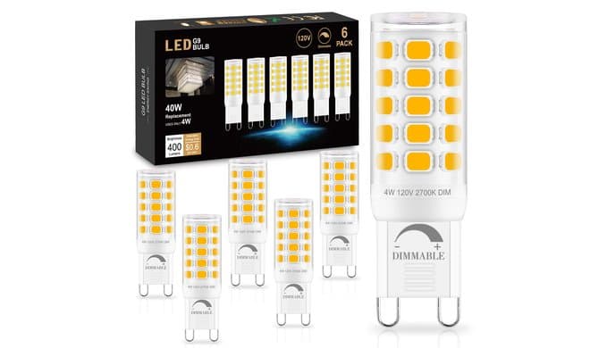 Dimmable G9 LED Bulb 4W (40 Watt Equivalent) Halogen 6 Pack 2700K thumbnail 1