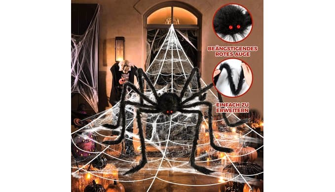 Halloween Decorations Outdoor Spider Webs:1Pcs Giant Spiders-Outdoor Use thumbnail 5