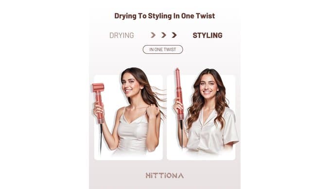 HITTIONA High-Speed Hair Dryer Brush - Hot Air Styler Multi Hair Styler thumbnail 3